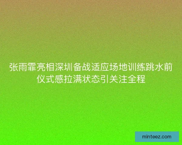 张雨霏亮相深圳备战适应场地训练跳水前仪式感拉满状态引关注全程