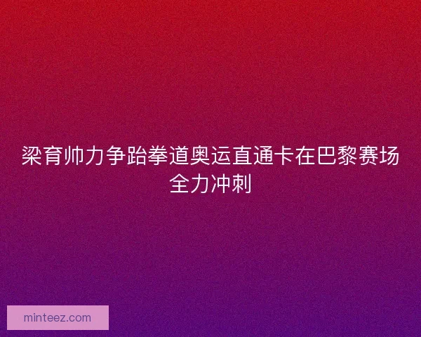梁育帅力争跆拳道奥运直通卡在巴黎赛场全力冲刺