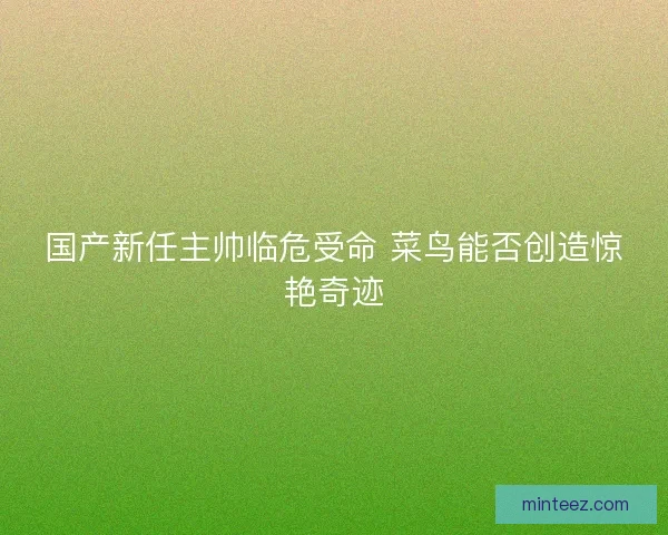 国产新任主帅临危受命 菜鸟能否创造惊艳奇迹